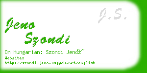 jeno szondi business card